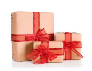 Hediye kutularıyla Noel kompozisyonu