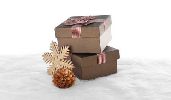 圣诞作文-礼品盒 — 图库照片