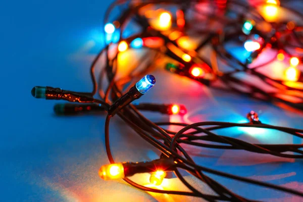 Glowing Christmas lights — Stock Photo, Image