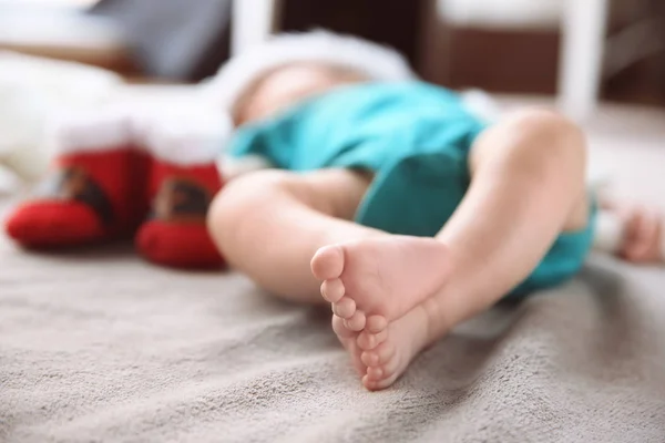 Cute little baby sleeping on bed — Stock Photo, Image