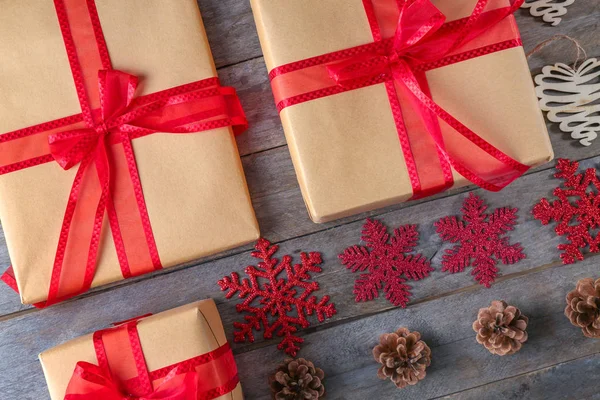 Christmas composition with gift boxes — Stock Photo, Image