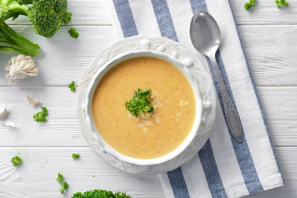 Broccoli cheddar soep — Stockfoto