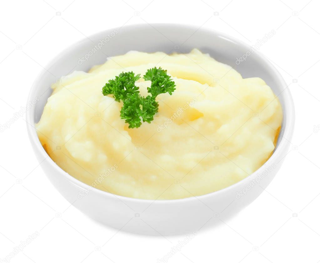 Bowl with mashed potatoes 