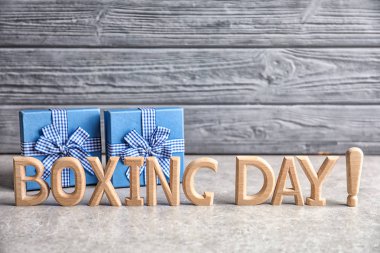 Hediye ile boks gün şablonu