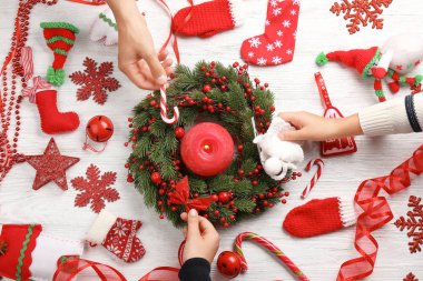 Aile dekorasyon Noel çelenk  
