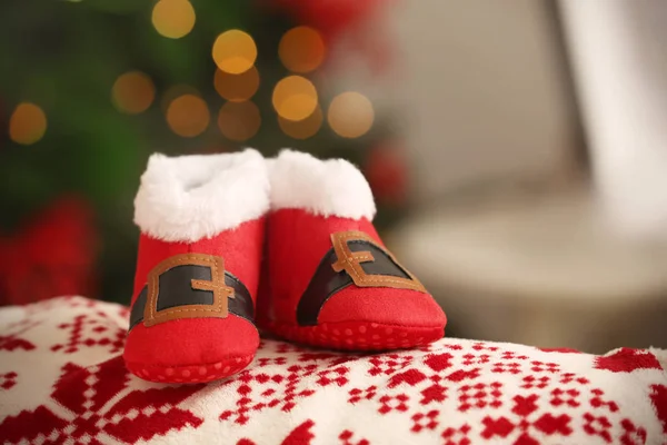 Christmas baby booties — Stock Photo, Image