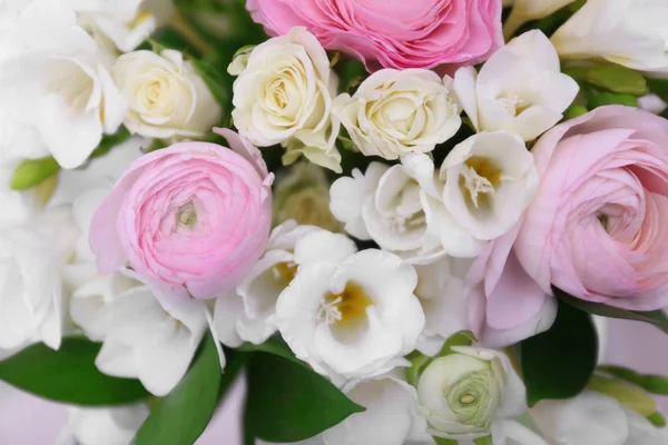 Beyaz Frezya çiçek, closeup ile güzel buket