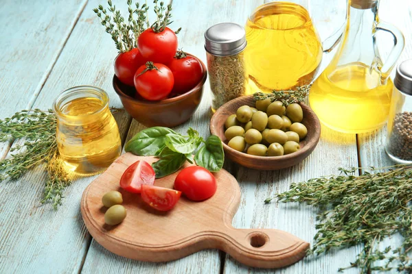 Mooie compositie met koken olie — Stockfoto