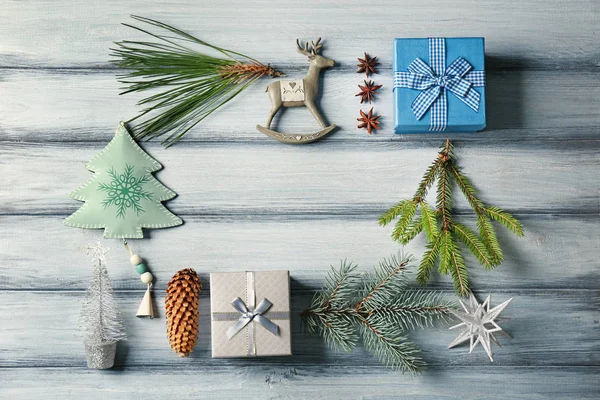 Marco hecho de decoración de Navidad —  Fotos de Stock