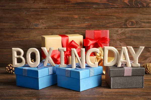 Modello di Boxe Day con regalo — Foto Stock