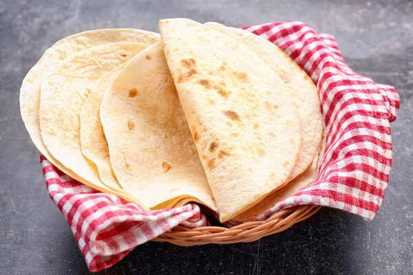 delicious tortillas on table