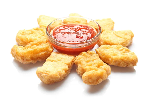 Tasty nuggets and sauce — Stock Photo, Image