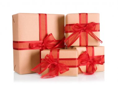 Hediye kutularıyla Noel kompozisyonu