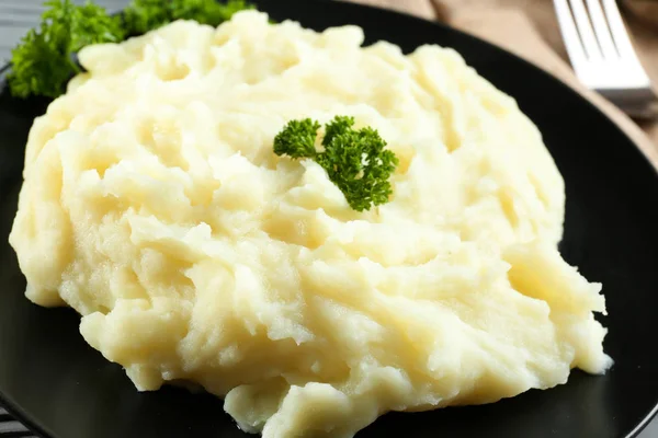 Plate with mashed potatoes — Stock Photo, Image