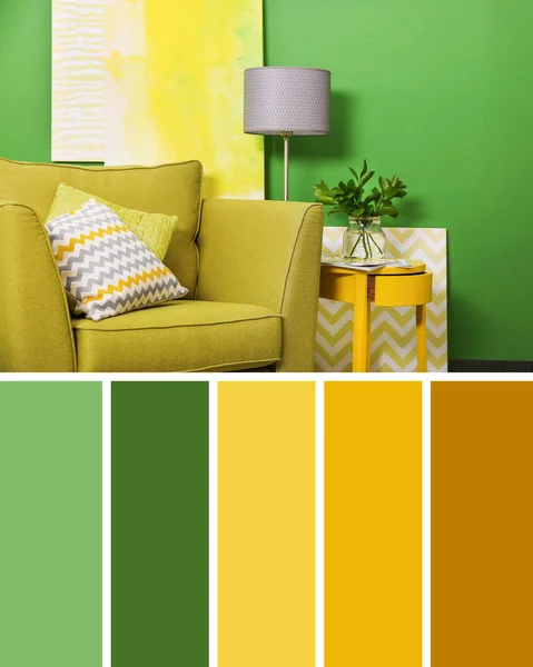 Green color in interior design