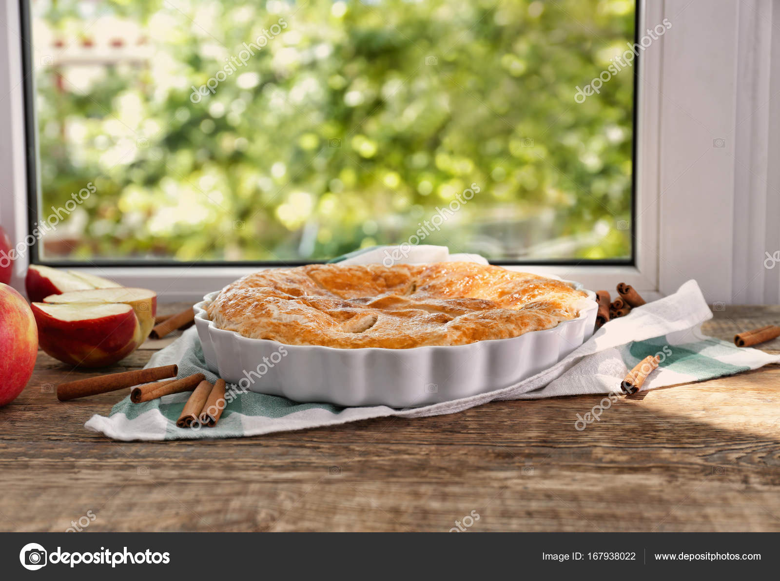 Delicious Pie On Windowsill Stock Photo C Belchonock 167938022