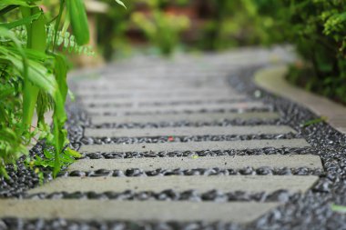 Bahçe, closeup geleneksel Asya sokakta