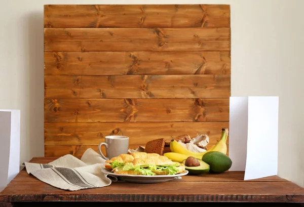 Delicious sandwiches for breakfast — Stock Photo, Image