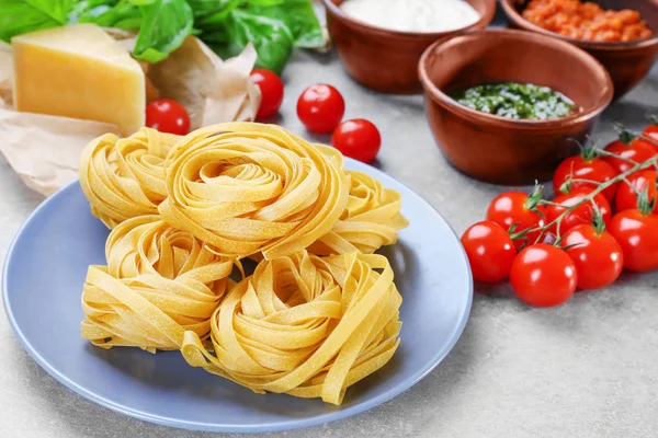 Plate with delicious pasta — Stock Photo, Image