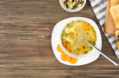 Lezzetli çorba ile plaka 