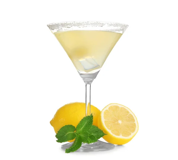 Verre de martini citron goutte — Photo