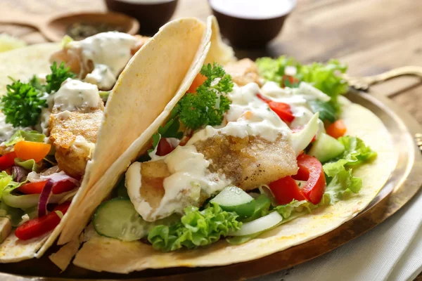 Tasty fish tacos — Stock Photo, Image