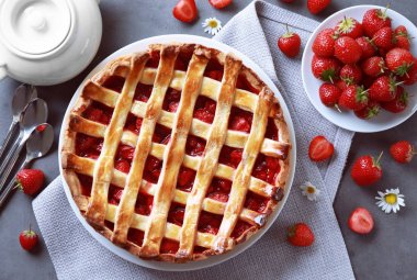 Lezzetli Çilekli pasta 