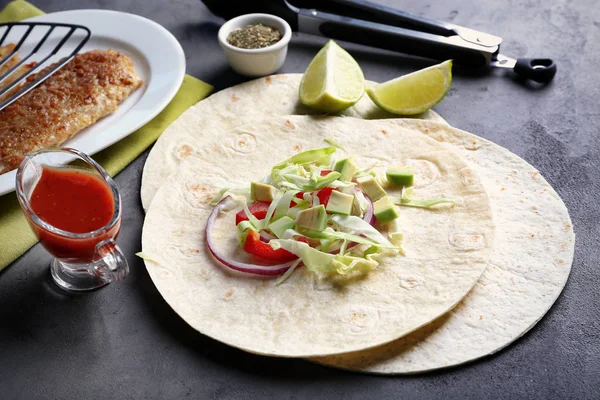 Balıklı Taco için malzemeler 