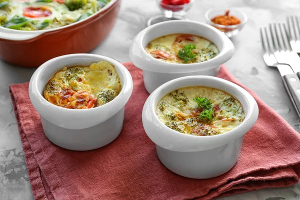 Tasty broccoli casserole — Stock Photo, Image