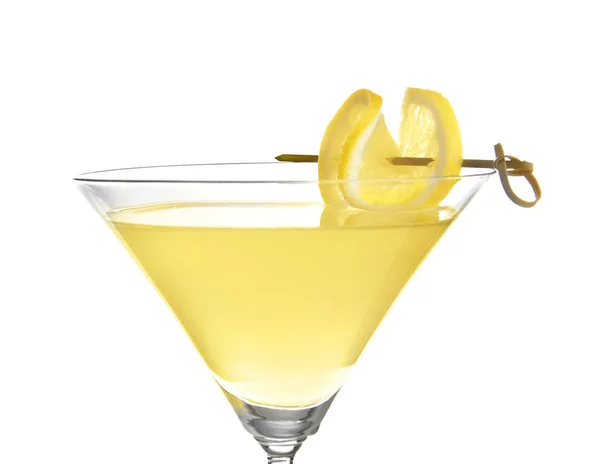 Sklenice martini kapka citronu — Stock fotografie