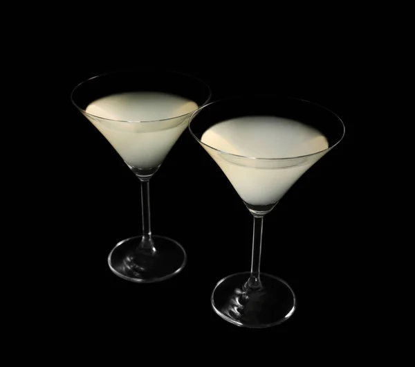 Vasos de limón martini gota — Foto de Stock