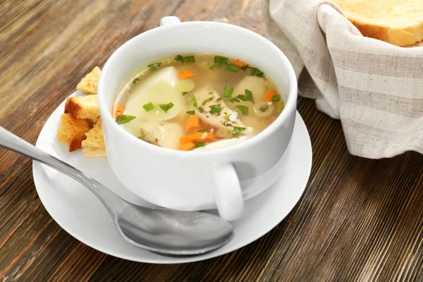 Prato com sopa saborosa — Fotografia de Stock