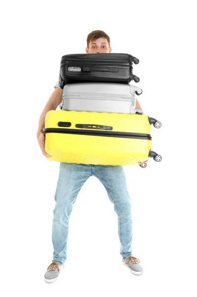 Muž s nadváhou zavazadla — Stock fotografie