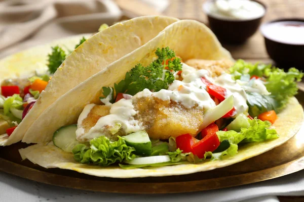 Tasty fish tacos — Stock Photo, Image