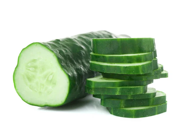 Fresh cucumber on white — Stock Photo, Image