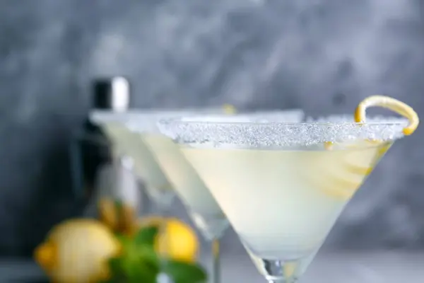 Gläser Zitronentropfen Martini — Stockfoto