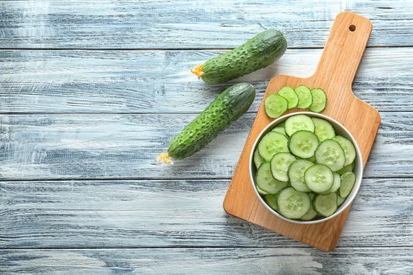 Pepino em fatias frescas — Fotografia de Stock