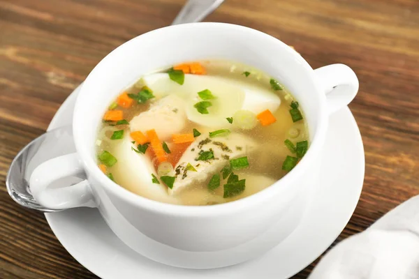 Plate with tasty soup — Stock Photo, Image