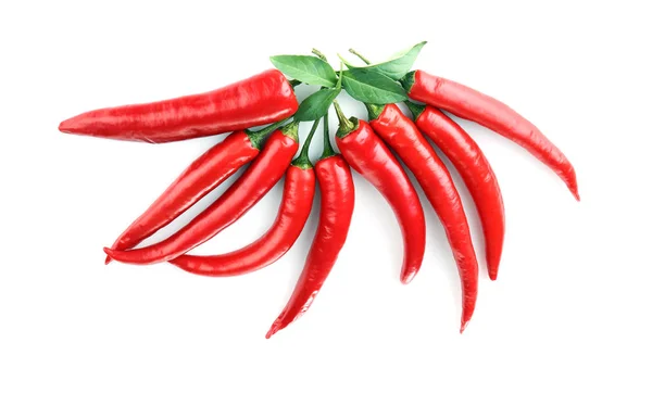 Chili peppers on white background — Stock Photo, Image