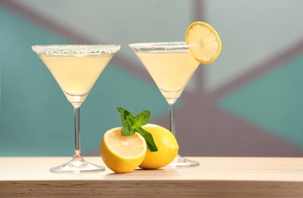 Glasses of lemon drop martini — Stock Photo, Image