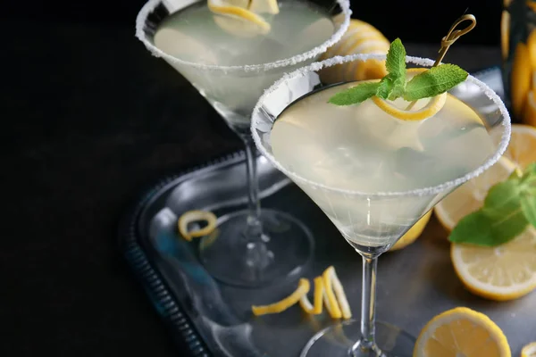 Glasses of lemon drop martini — Stock Photo, Image