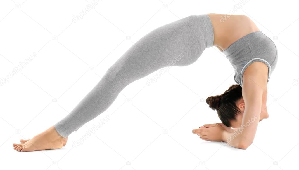 Young beautiful woman doing yoga