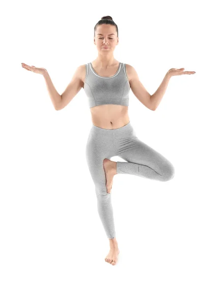 Młoda piękna kobieta robi joga — Zdjęcie stockowe