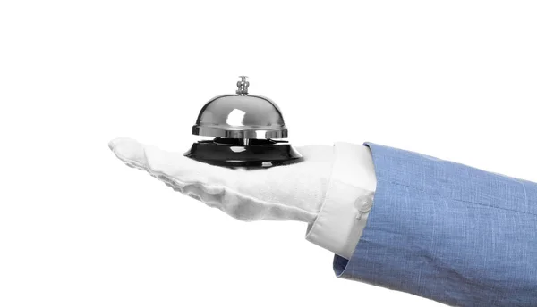 Man holding bell — Stock Photo, Image