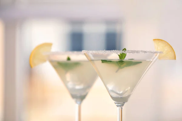 Glasses of lemon drop martini — Stock Photo, Image