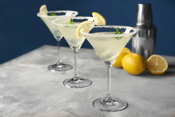 Glasses of lemon drop martini — Stock Photo, Image