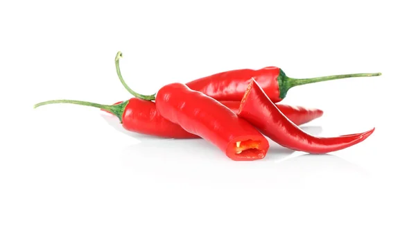 Chili peppers on white background — Stock Photo, Image
