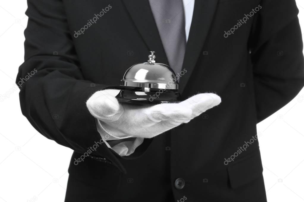 Man holding bell  
