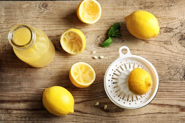 Composition with lemon juice — Stock Photo, Image