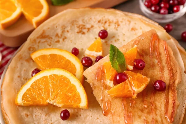 Ízletes palacsinta, narancsos — Stock Fotó